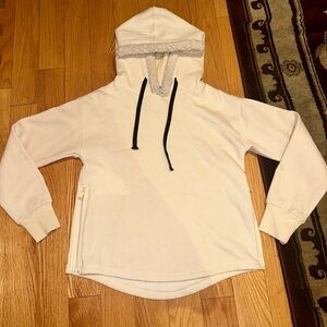 Cream sherpa lined hoodie, forever 21 active wear line women’s Small